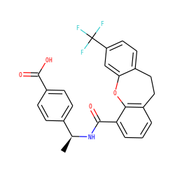 C[C@H](NC(=O)c1cccc2c1Oc1cc(C(F)(F)F)ccc1CC2)c1ccc(C(=O)O)cc1 ZINC000073137972