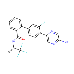 C[C@H](NC(=O)c1ccccc1-c1ccc(-c2cnc(N)cn2)c(F)c1)C(F)(F)F ZINC000224800100