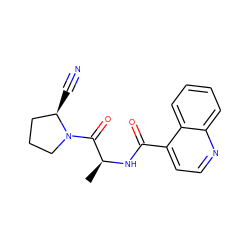 C[C@H](NC(=O)c1ccnc2ccccc12)C(=O)N1CCC[C@H]1C#N ZINC000169310670