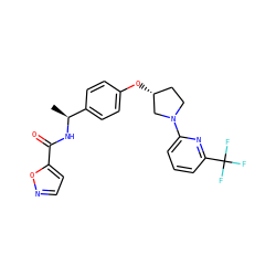 C[C@H](NC(=O)c1ccno1)c1ccc(O[C@@H]2CCN(c3cccc(C(F)(F)F)n3)C2)cc1 ZINC000169709496