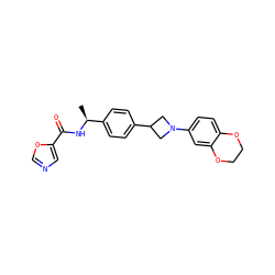 C[C@H](NC(=O)c1cnco1)c1ccc(C2CN(c3ccc4c(c3)OCCO4)C2)cc1 ZINC000150204290