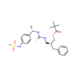 C[C@H](NC(=S)NC[C@@H](COC(=O)C(C)(C)C)Cc1ccccc1)c1ccc(NS(C)(=O)=O)cc1 ZINC000036436259