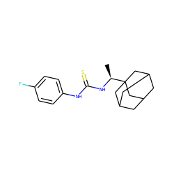 C[C@H](NC(=S)Nc1ccc(F)cc1)C12CC3CC(CC(C3)C1)C2 ZINC000007520719