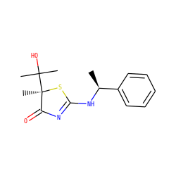 C[C@H](NC1=NC(=O)[C@@](C)(C(C)(C)O)S1)c1ccccc1 ZINC000040848384