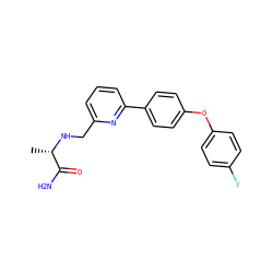 C[C@H](NCc1cccc(-c2ccc(Oc3ccc(F)cc3)cc2)n1)C(N)=O ZINC000114592177