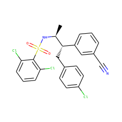 C[C@H](NS(=O)(=O)c1c(Cl)cccc1Cl)[C@@H](Cc1ccc(Cl)cc1)c1cccc(C#N)c1 ZINC000028704973