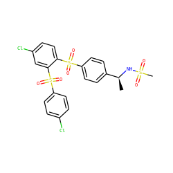 C[C@H](NS(C)(=O)=O)c1ccc(S(=O)(=O)c2ccc(Cl)cc2S(=O)(=O)c2ccc(Cl)cc2)cc1 ZINC000028528823