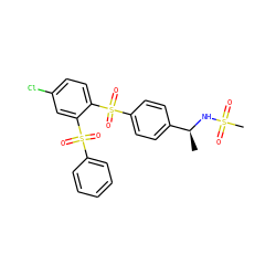 C[C@H](NS(C)(=O)=O)c1ccc(S(=O)(=O)c2ccc(Cl)cc2S(=O)(=O)c2ccccc2)cc1 ZINC000028528262