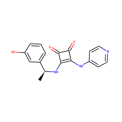C[C@H](Nc1c(Nc2ccncc2)c(=O)c1=O)c1cccc(O)c1 ZINC000100081582