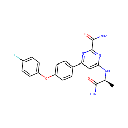 C[C@H](Nc1cc(-c2ccc(Oc3ccc(F)cc3)cc2)nc(C(N)=O)n1)C(N)=O ZINC000142354398