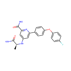C[C@H](Nc1cc(C(N)=O)nc(-c2ccc(Oc3ccc(F)cc3)cc2)c1)C(N)=O ZINC000114592945