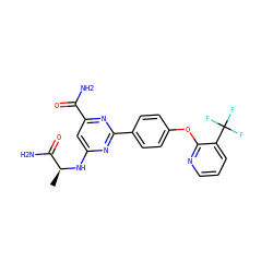 C[C@H](Nc1cc(C(N)=O)nc(-c2ccc(Oc3ncccc3C(F)(F)F)cc2)n1)C(N)=O ZINC000144589672