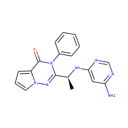 C[C@H](Nc1cc(N)ncn1)c1nn2cccc2c(=O)n1-c1ccccc1 ZINC000205592131