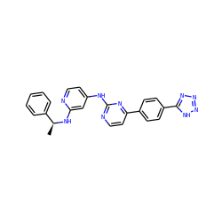 C[C@H](Nc1cc(Nc2nccc(-c3ccc(-c4nnn[nH]4)cc3)n2)ccn1)c1ccccc1 ZINC000029126482