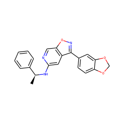 C[C@H](Nc1cc2c(-c3ccc4c(c3)OCO4)noc2cn1)c1ccccc1 ZINC000040424450