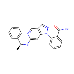 C[C@H](Nc1cc2c(cn1)cnn2-c1ccccc1C(N)=O)c1ccccc1 ZINC000040980695