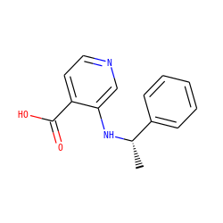 C[C@H](Nc1cnccc1C(=O)O)c1ccccc1 ZINC000084550015