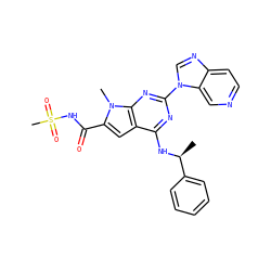 C[C@H](Nc1nc(-n2cnc3ccncc32)nc2c1cc(C(=O)NS(C)(=O)=O)n2C)c1ccccc1 ZINC000028822406
