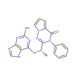 C[C@H](Nc1nc(N)nc2nc[nH]c12)c1nn2cccc2c(=O)n1-c1ccccc1 ZINC000205592112