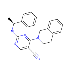 C[C@H](Nc1ncc(C#N)c(N2CCc3ccccc3C2)n1)c1ccccc1 ZINC000040404440