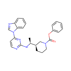 C[C@H](Nc1nccc(-n2cnc3ccccc32)n1)[C@@H]1CCCN(C(=O)Oc2ccccc2)C1 ZINC000045261107
