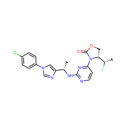 C[C@H](Nc1nccc(N2C(=O)OC[C@@H]2[C@H](C)F)n1)c1cn(-c2ccc(Cl)cc2)cn1 ZINC000218290665