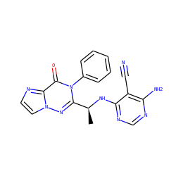 C[C@H](Nc1ncnc(N)c1C#N)c1nn2ccnc2c(=O)n1-c1ccccc1 ZINC000205368605