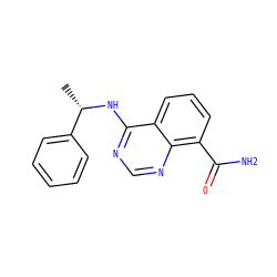 C[C@H](Nc1ncnc2c(C(N)=O)cccc12)c1ccccc1 ZINC000114346831