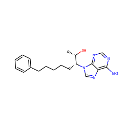 C[C@H](O)[C@@H](CCCCCc1ccccc1)n1cnc2c(N)ncnc21 ZINC000013835547