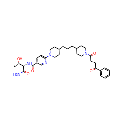 C[C@H](O)[C@H](NC(=O)c1ccc(N2CCC(CCCC3CCN(C(=O)CCC(=O)c4ccccc4)CC3)CC2)nc1)C(N)=O ZINC000096283469