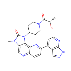 C[C@H](O)C(=O)N1CCC(n2c(=O)n(C)c3cnc4ccc(-c5ccnc6[nH]ncc56)nc4c32)CC1 ZINC000118551795