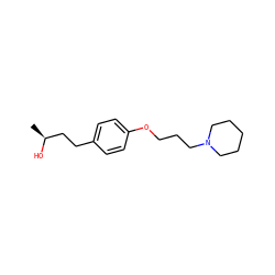 C[C@H](O)CCc1ccc(OCCCN2CCCCC2)cc1 ZINC000096904639