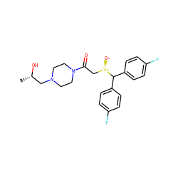 C[C@H](O)CN1CCN(C(=O)C[S@@+]([O-])C(c2ccc(F)cc2)c2ccc(F)cc2)CC1 ZINC001772588486