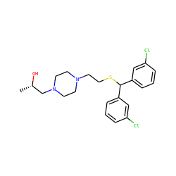 C[C@H](O)CN1CCN(CCSC(c2cccc(Cl)c2)c2cccc(Cl)c2)CC1 ZINC001772613933