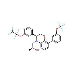 C[C@H](O)CN1c2cccc(-c3cccc(OC(F)(F)F)c3)c2OC[C@@H]1c1cccc(OC(F)(F)C(F)F)c1 ZINC000049757473