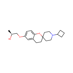 C[C@H](O)COc1ccc2c(c1)CCC1(CCN(C3CCC3)CC1)O2 ZINC000073219157