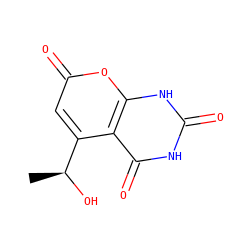 C[C@H](O)c1cc(=O)oc2[nH]c(=O)[nH]c(=O)c12 ZINC000034605254
