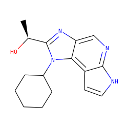 C[C@H](O)c1nc2cnc3[nH]ccc3c2n1C1CCCCC1 ZINC000096270800