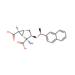 C[C@H](O[C@@H]1C[C@@H]2[C@H]([C@]1(N)C(=O)O)[C@@]2(F)C(=O)O)c1ccc2ccccc2c1 ZINC000013582247