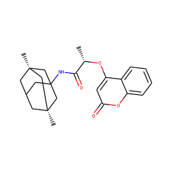 C[C@H](Oc1cc(=O)oc2ccccc12)C(=O)NC12CC3C[C@](C)(C1)C[C@@](C)(C3)C2 ZINC000095573743