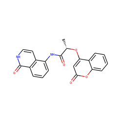 C[C@H](Oc1cc(=O)oc2ccccc12)C(=O)Nc1cccc2c(=O)[nH]ccc12 ZINC000095576177