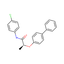 C[C@H](Oc1ccc(-c2ccccc2)cc1)C(=O)Nc1ccc(Cl)cc1 ZINC000008562686