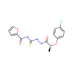 C[C@H](Oc1ccc(Cl)cc1)C(=O)NNC(=S)NC(=O)c1ccco1 ZINC000002096256