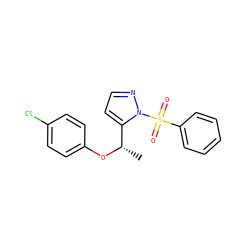 C[C@H](Oc1ccc(Cl)cc1)c1ccnn1S(=O)(=O)c1ccccc1 ZINC000003017469