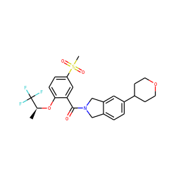 C[C@H](Oc1ccc(S(C)(=O)=O)cc1C(=O)N1Cc2ccc(C3CCOCC3)cc2C1)C(F)(F)F ZINC000035985712