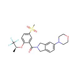 C[C@H](Oc1ccc(S(C)(=O)=O)cc1C(=O)N1Cc2ccc(N3CCOCC3)cc2C1)C(F)(F)F ZINC000066259440
