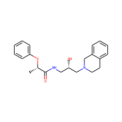C[C@H](Oc1ccccc1)C(=O)NC[C@H](O)CN1CCc2ccccc2C1 ZINC000119772133