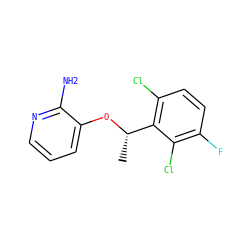 C[C@H](Oc1cccnc1N)c1c(Cl)ccc(F)c1Cl ZINC000066352145