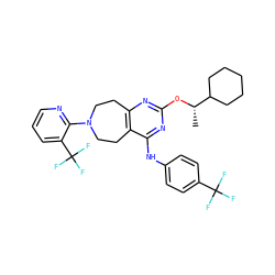 C[C@H](Oc1nc2c(c(Nc3ccc(C(F)(F)F)cc3)n1)CCN(c1ncccc1C(F)(F)F)CC2)C1CCCCC1 ZINC000144202152