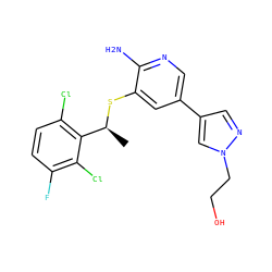 C[C@H](Sc1cc(-c2cnn(CCO)c2)cnc1N)c1c(Cl)ccc(F)c1Cl ZINC000096285961